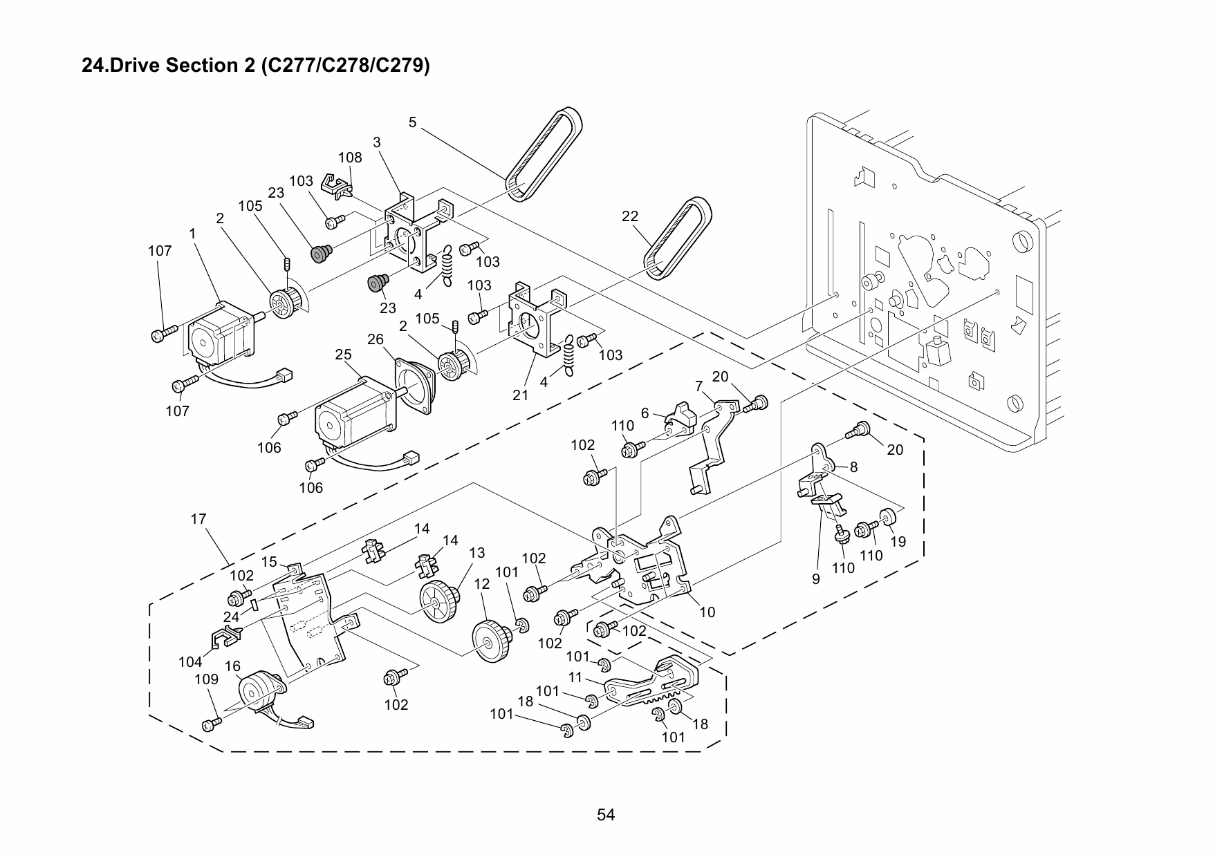 RICOH Aficio DD-4450 DD4450P DD4450CP C277 C278 C279 Parts Catalog-6